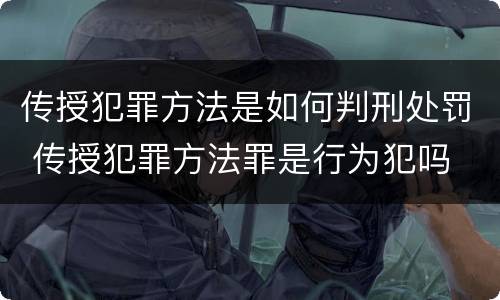 传授犯罪方法是如何判刑处罚 传授犯罪方法罪是行为犯吗