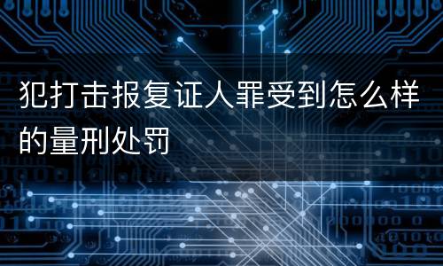 犯打击报复证人罪受到怎么样的量刑处罚