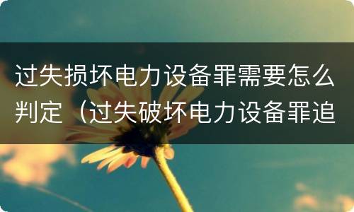 过失损坏电力设备罪需要怎么判定（过失破坏电力设备罪追诉标准）