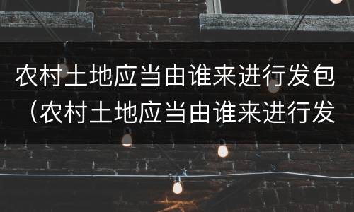 农村土地应当由谁来进行发包（农村土地应当由谁来进行发包处理）