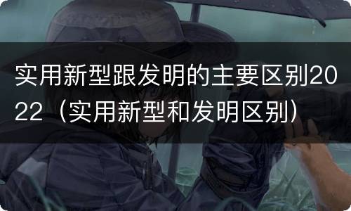 实用新型跟发明的主要区别2022（实用新型和发明区别）