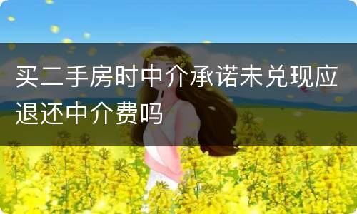 买二手房时中介承诺未兑现应退还中介费吗