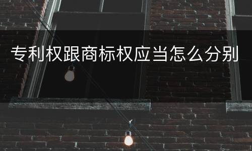 专利权跟商标权应当怎么分别