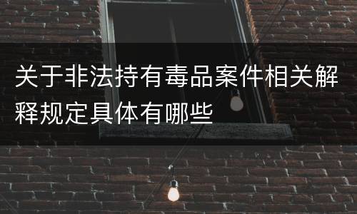 关于非法持有毒品案件相关解释规定具体有哪些