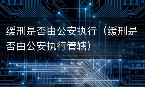 缓刑是否由公安执行（缓刑是否由公安执行管辖）