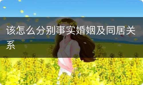 该怎么分别事实婚姻及同居关系