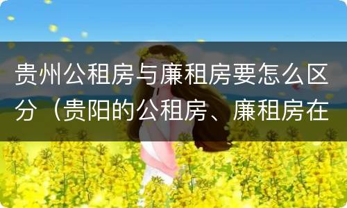 贵州公租房与廉租房要怎么区分（贵阳的公租房、廉租房在什么地方?）
