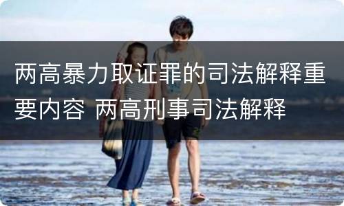 两高暴力取证罪的司法解释重要内容 两高刑事司法解释