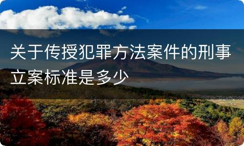 关于传授犯罪方法案件的刑事立案标准是多少