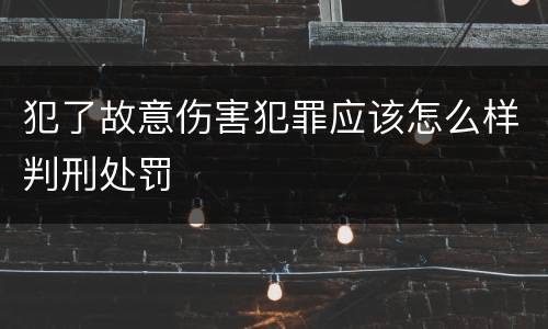 犯了故意伤害犯罪应该怎么样判刑处罚