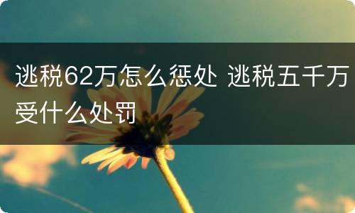 逃税62万怎么惩处 逃税五千万受什么处罚
