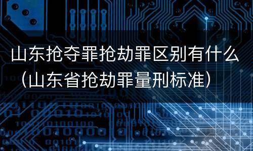 山东抢夺罪抢劫罪区别有什么（山东省抢劫罪量刑标准）