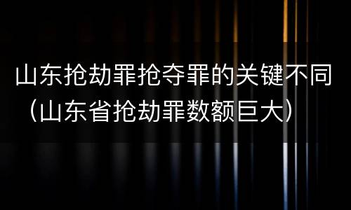 山东抢劫罪抢夺罪的关键不同（山东省抢劫罪数额巨大）