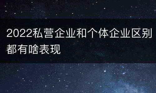 2022私营企业和个体企业区别都有啥表现