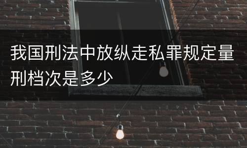 我国刑法中放纵走私罪规定量刑档次是多少