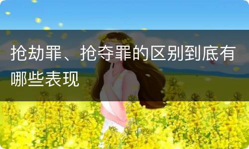 抢劫罪、抢夺罪的区别到底有哪些表现