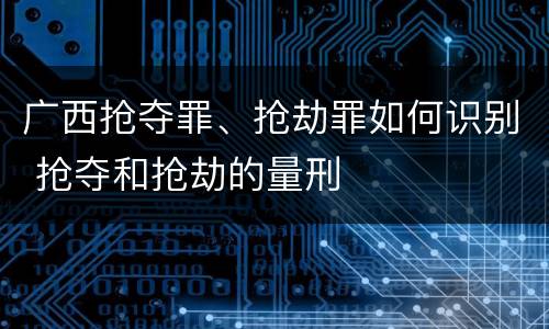 广西抢夺罪、抢劫罪如何识别 抢夺和抢劫的量刑