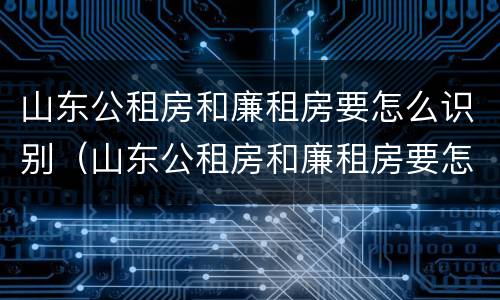山东公租房和廉租房要怎么识别（山东公租房和廉租房要怎么识别才能买）