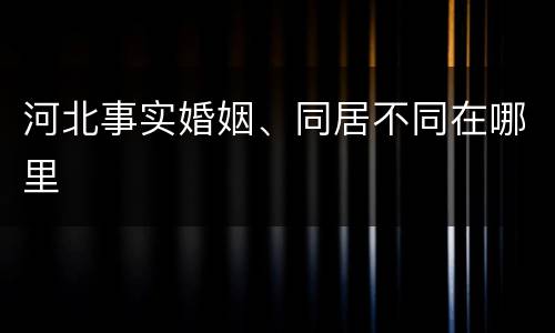 河北事实婚姻、同居不同在哪里