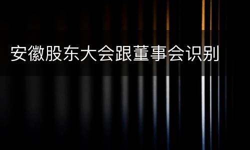 安徽股东大会跟董事会识别