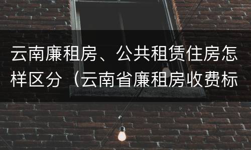 云南廉租房、公共租赁住房怎样区分（云南省廉租房收费标准）