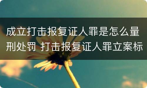 成立打击报复证人罪是怎么量刑处罚 打击报复证人罪立案标准