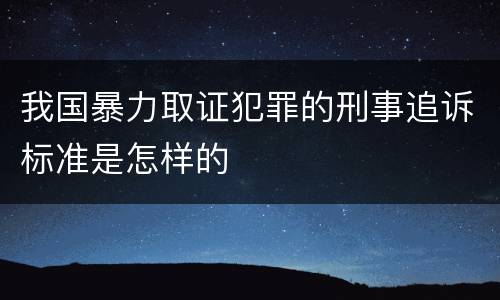 我国暴力取证犯罪的刑事追诉标准是怎样的