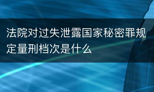 法院对过失泄露国家秘密罪规定量刑档次是什么