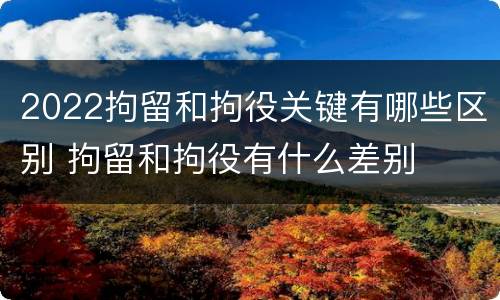 2022拘留和拘役关键有哪些区别 拘留和拘役有什么差别