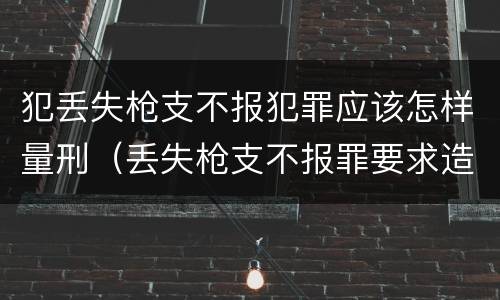 犯丢失枪支不报犯罪应该怎样量刑（丢失枪支不报罪要求造成了严重后果的才构成犯罪）