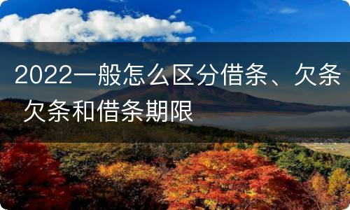2022一般怎么区分借条、欠条 欠条和借条期限