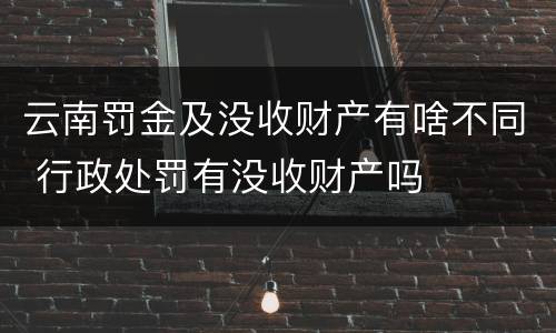 云南罚金及没收财产有啥不同 行政处罚有没收财产吗