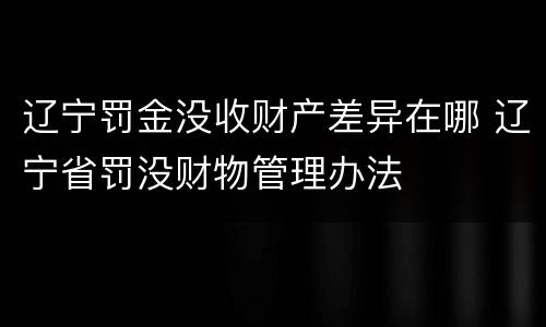 辽宁罚金没收财产差异在哪 辽宁省罚没财物管理办法