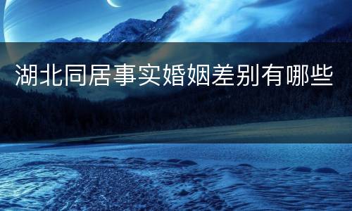 湖北同居事实婚姻差别有哪些