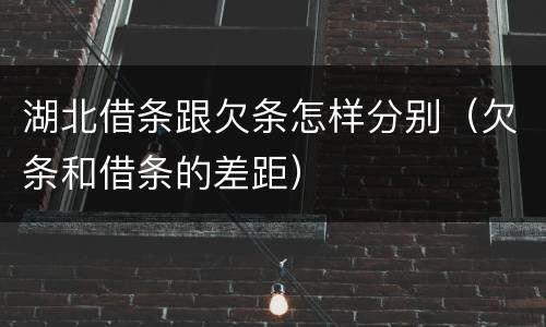 湖北借条跟欠条怎样分别（欠条和借条的差距）