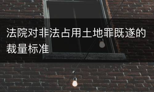 法院对非法占用土地罪既遂的裁量标准