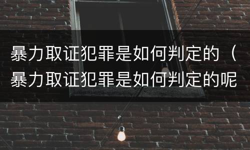 暴力取证犯罪是如何判定的（暴力取证犯罪是如何判定的呢）