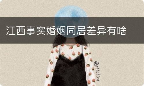 江西事实婚姻同居差异有啥