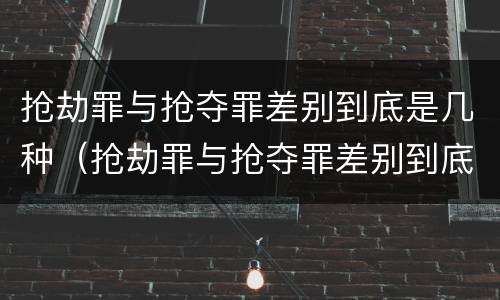 抢劫罪与抢夺罪差别到底是几种（抢劫罪与抢夺罪差别到底是几种情况）