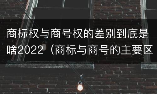 商标权与商号权的差别到底是啥2022（商标与商号的主要区别表现）