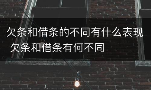 欠条和借条的不同有什么表现 欠条和借条有何不同