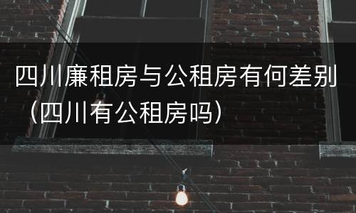 四川廉租房与公租房有何差别（四川有公租房吗）