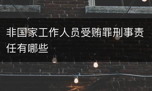 非国家工作人员受贿罪刑事责任有哪些