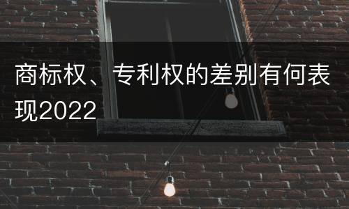 商标权、专利权的差别有何表现2022