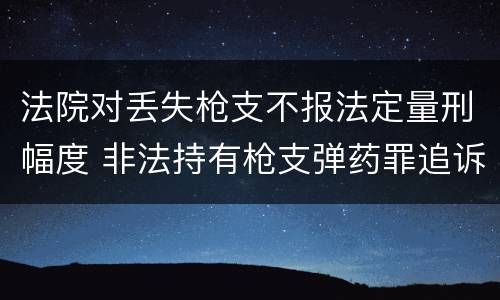 法院对丢失枪支不报法定量刑幅度 非法持有枪支弹药罪追诉标准