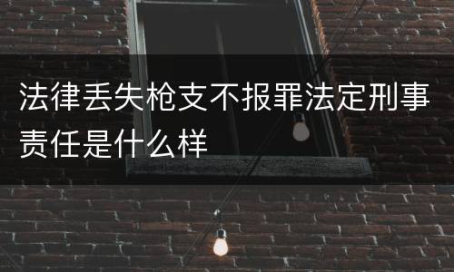 法律丢失枪支不报罪法定刑事责任是什么样