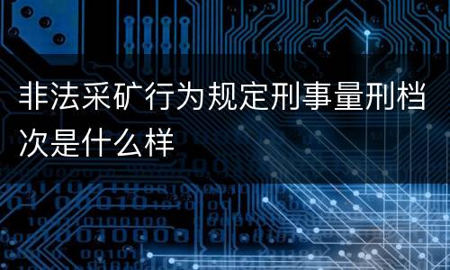 非法采矿行为规定刑事量刑档次是什么样