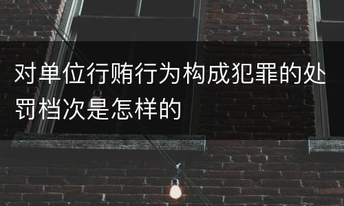 对单位行贿行为构成犯罪的处罚档次是怎样的