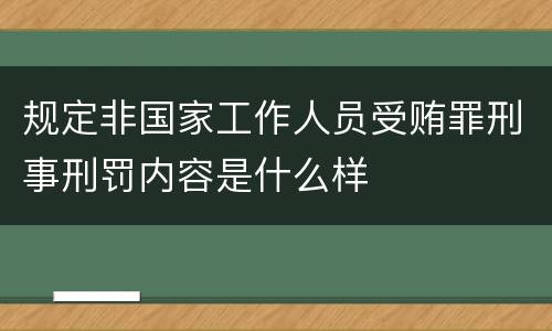规定非国家工作人员受贿罪刑事刑罚内容是什么样