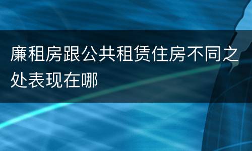 廉租房跟公共租赁住房不同之处表现在哪